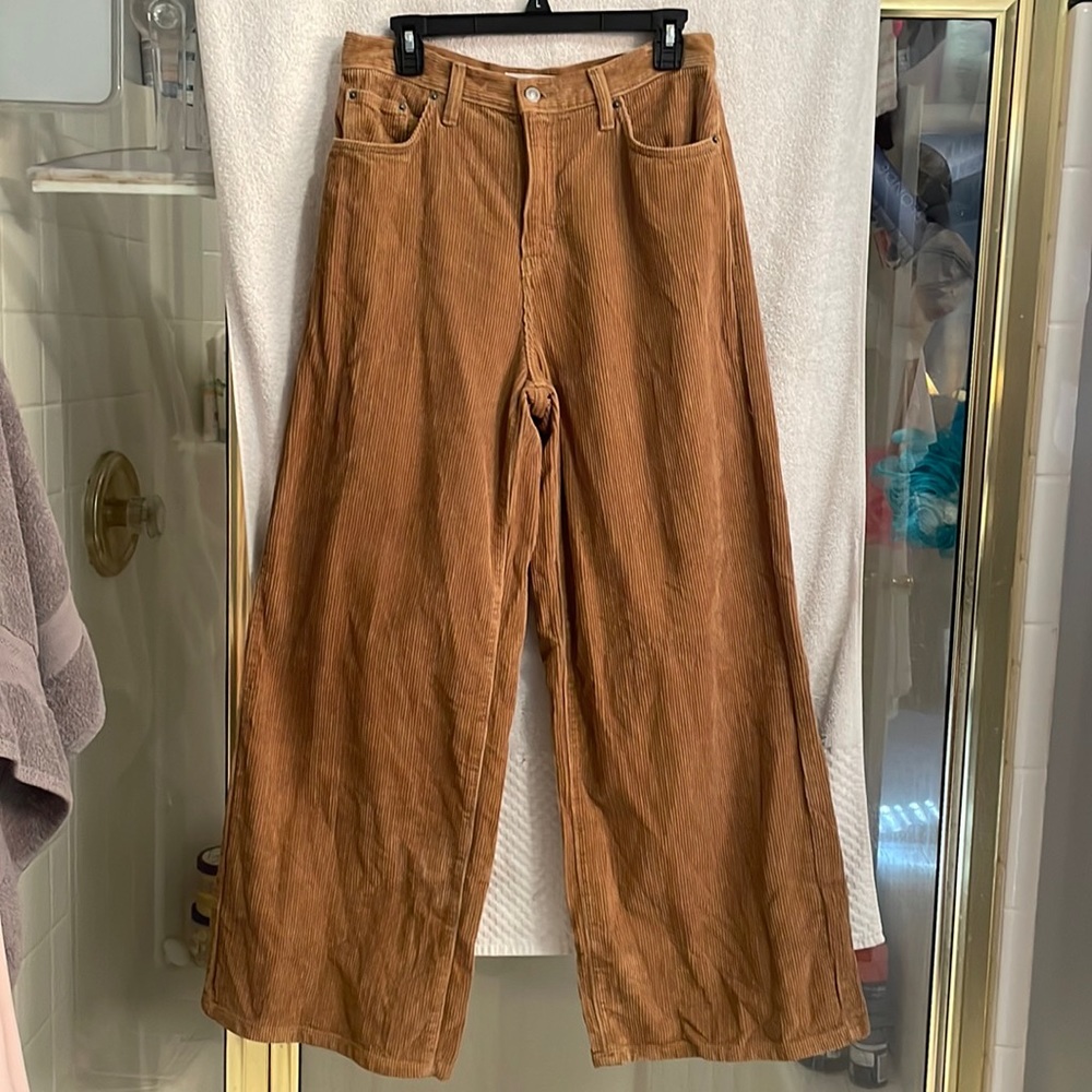 Topshop Women’s Brown Camel Corduroy Pants